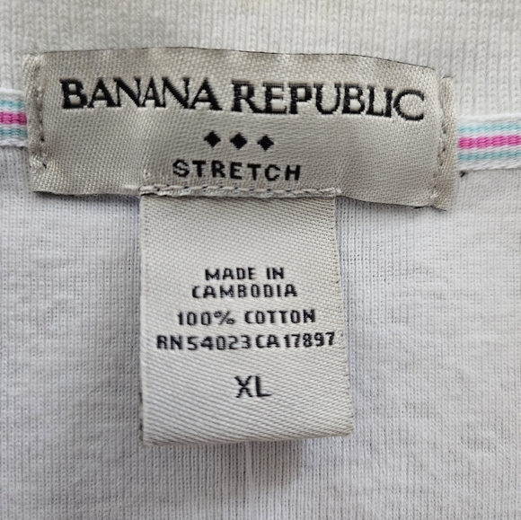 NWT - Banana Republic White Cotton Polo Shirt - Size XL - Picture 7 of 7